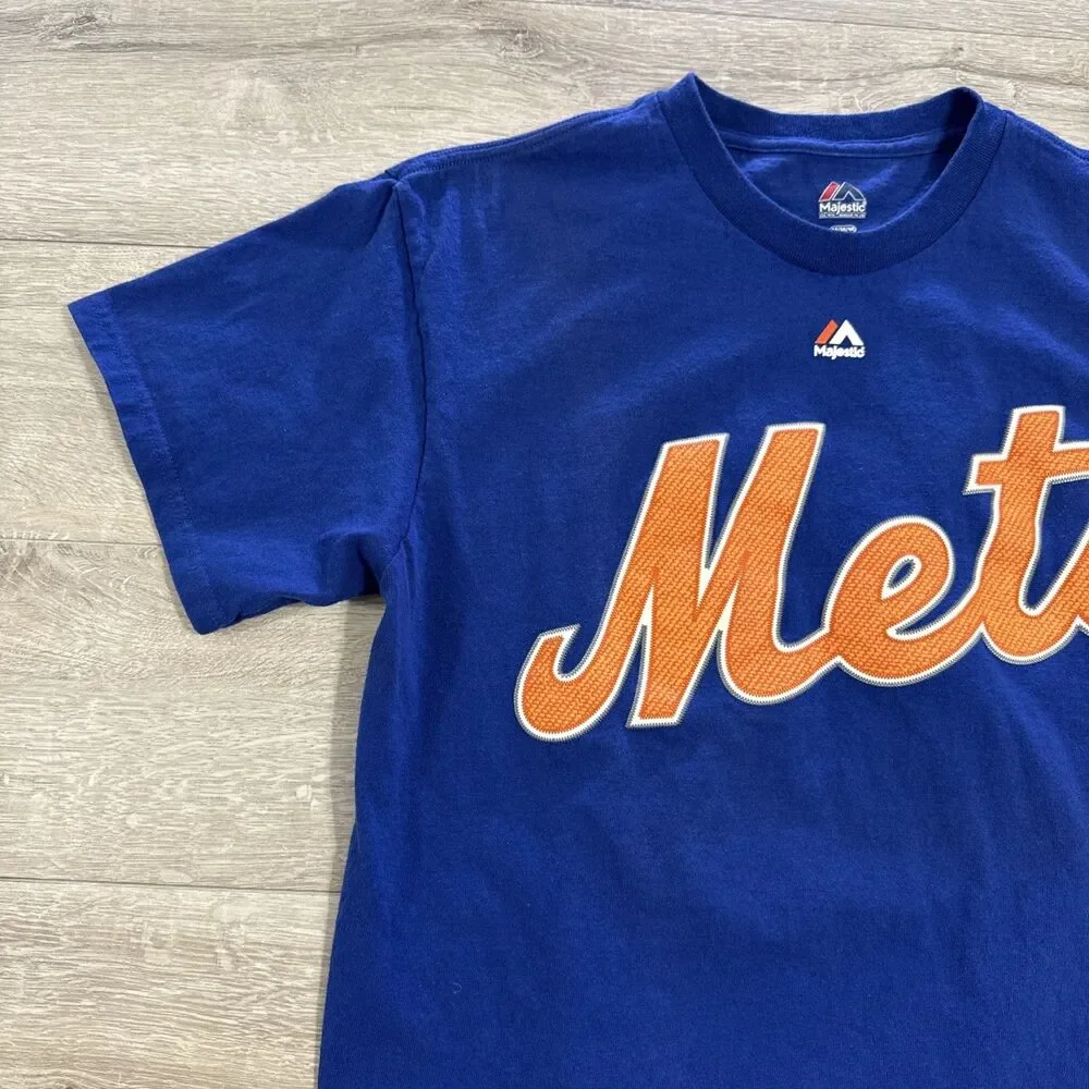 Juan Lagares Shirt New York Mets Baseball Majestic Men’s Blue Tee M
